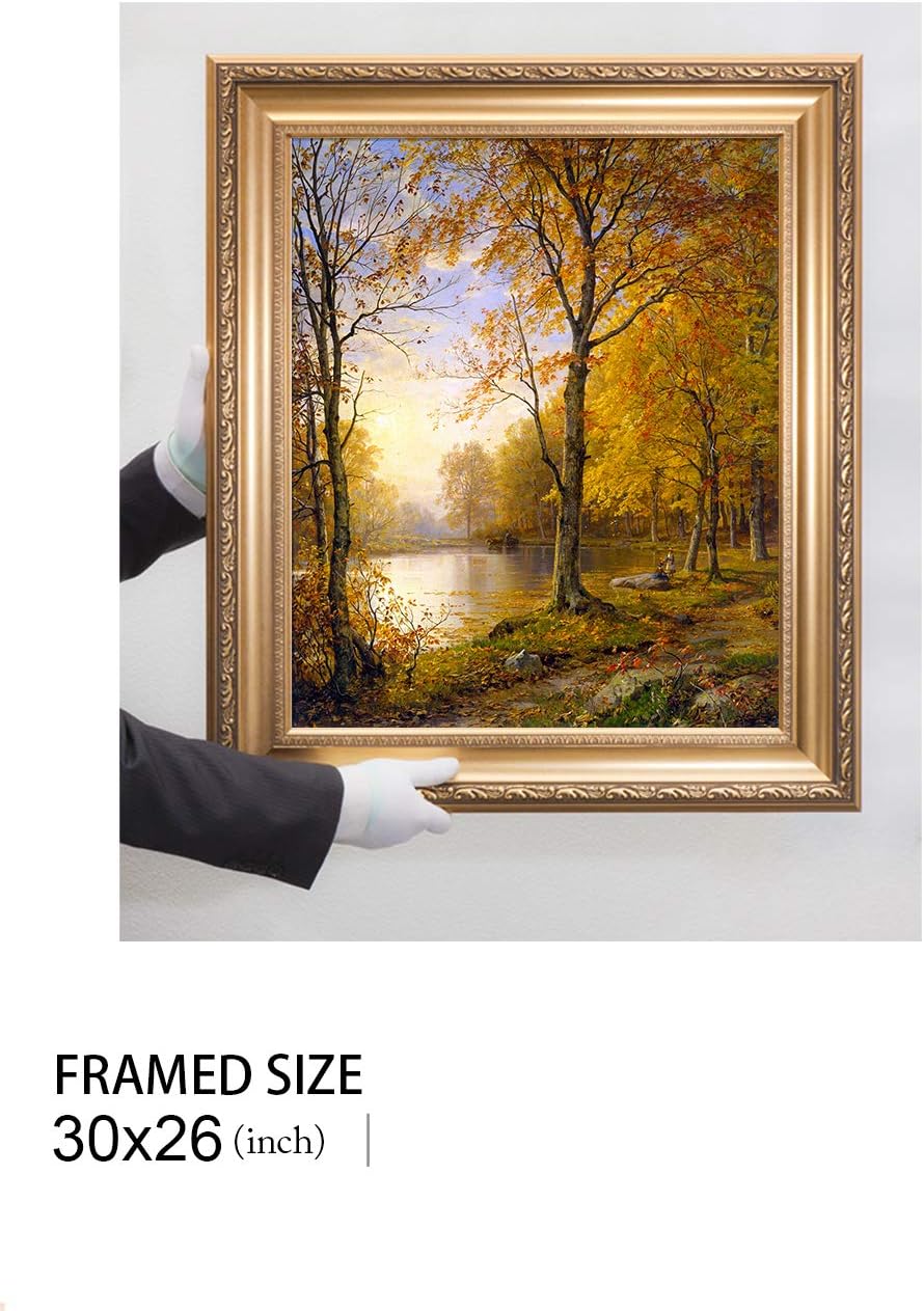 DECORARTS - Indian Summer, William Trost Rishards; Classic Art. Giclee Prints Framed Art for Wall Decor. Framed Size: 26x30