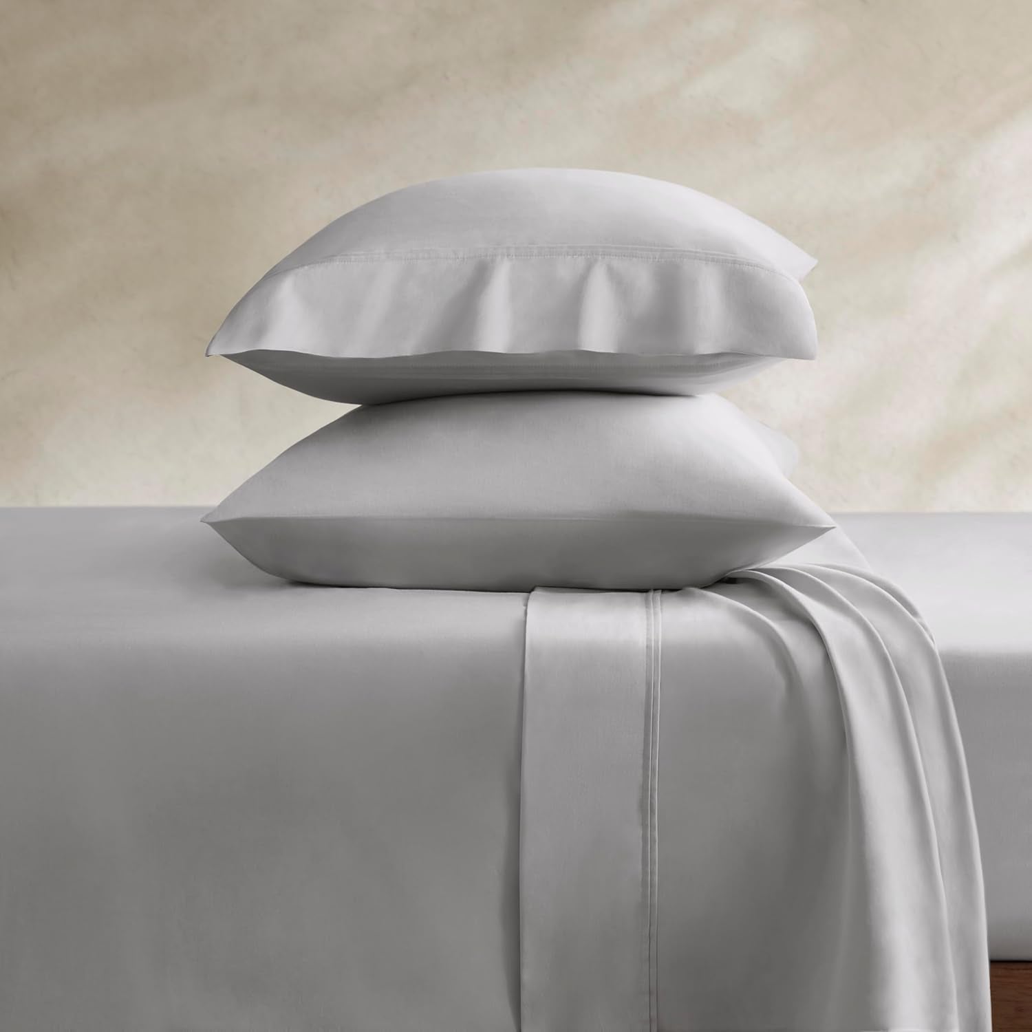 Harbor House Luxury 100% Egyptian Cotton Sheet Set, 400 Thread Count Sateen Weave, Soft & Breathable Bed Sheets with Deep Pocket, 4-Piece Queen Bedding Set, Gray