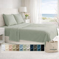 CLOUDSCAPE 100% Egyptian Cotton Sheets Full Size, 4 Pieces Breathable and Naturally Cooling Bedding Set, Long-Staple Cotton for Ultra Soft, Deep Pocket Fitted up to 16' Full Sheet, Mineral