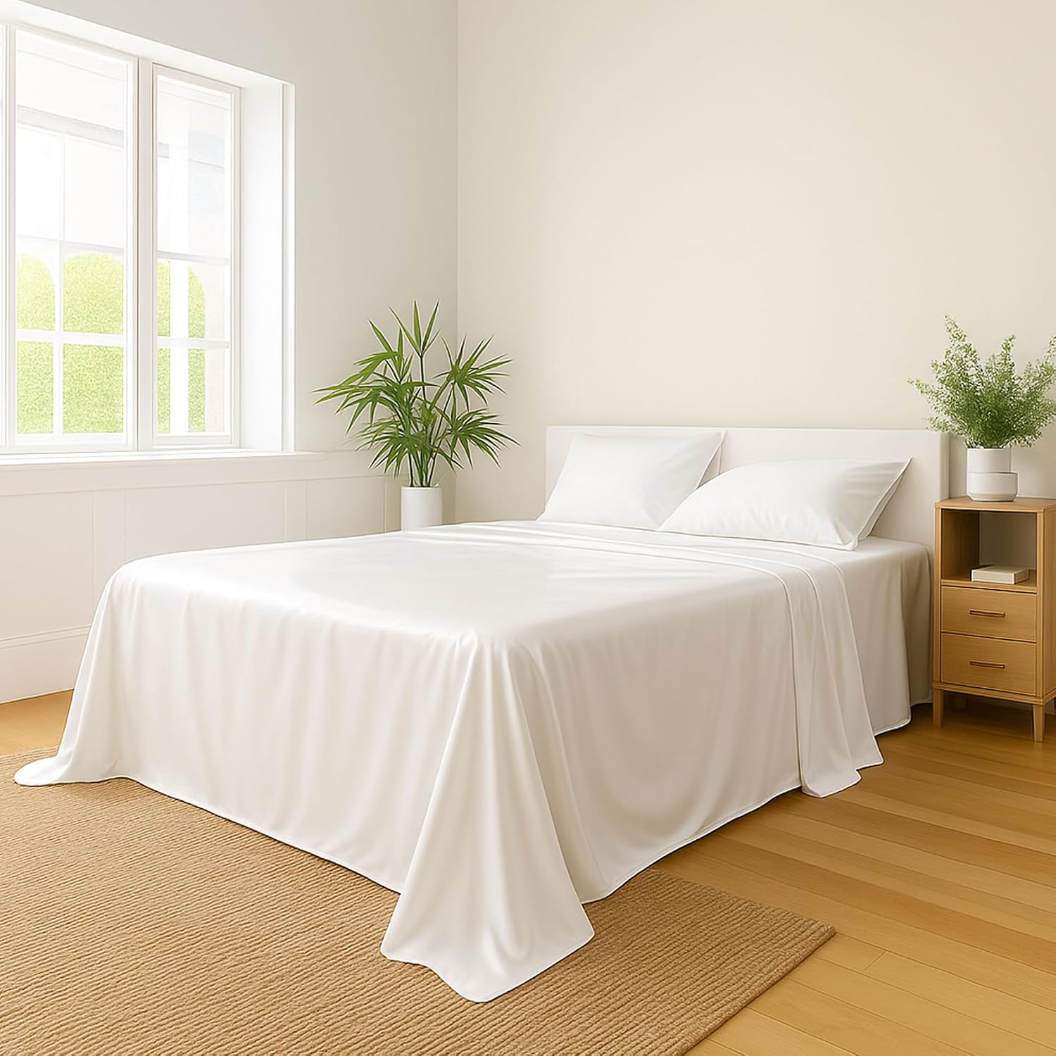 BedVoyage - TwinXL Viscose from Bamboo Sheets Set - Luxury Twin Extra Long Sheets - Cooling Bed Sheet 18' Deep Pocket - Ultra Soft Sheet and Pillowcase Sets - Ivory