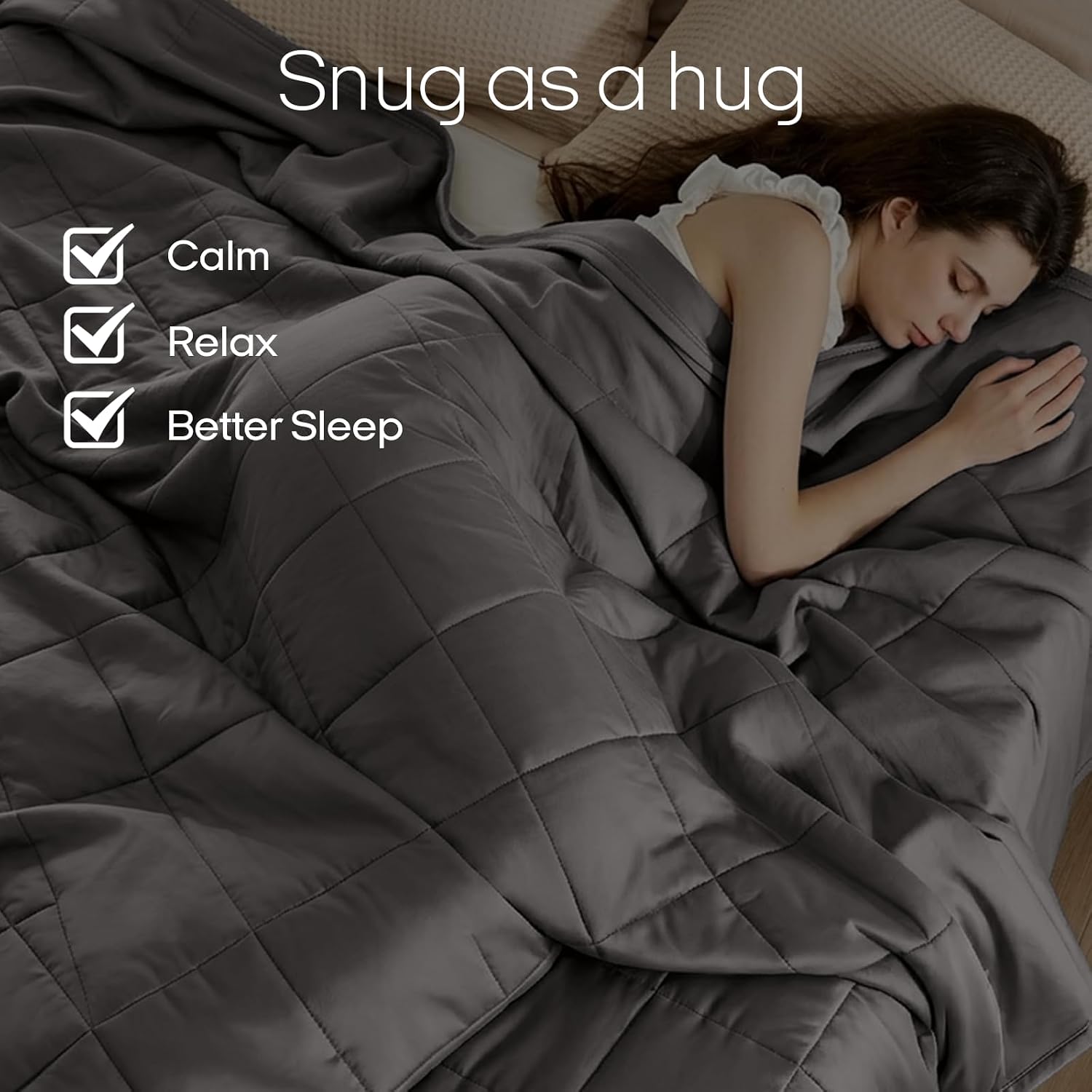 ZonLi Cooling Weighted Blanket for Hot Sleepers, 100% Bamboo Viscose, Natural, Breathable Weighted Blanket for Adults Queen Size 80'x87' 20lbs, Grey