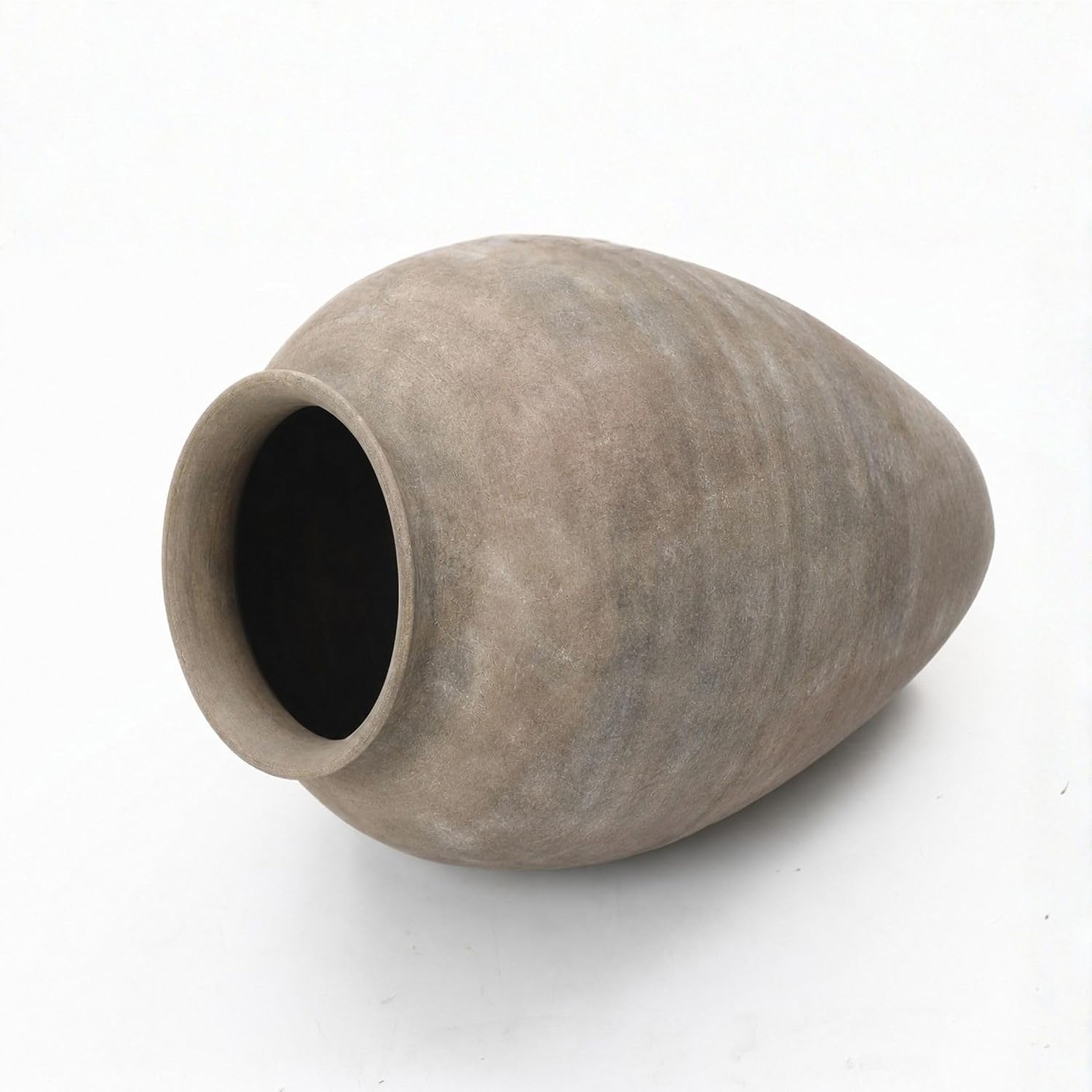 LuxenHome Rustic Ceramic Floor Vase, 17.7' Tall Terracotta Pot with Earthy Gray-Brown Finish, Vintage Pottery Large Vases for Decor Living Room, Farmhouse Flower Vase for Entry Way Table Home Decor