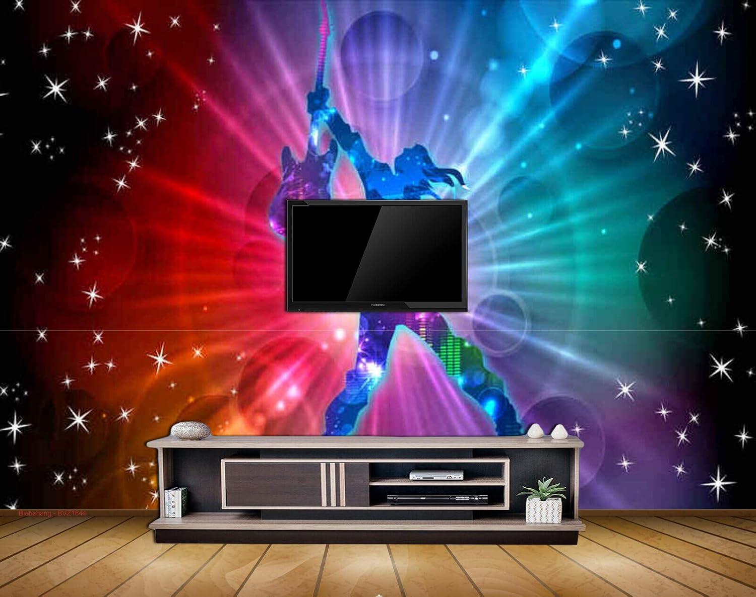 Exclusive BVZ1844 Sparkling Lights Stars Disco Dancer Musical Instrument HD 3D Wallpaper(304 cm x 274 cm)