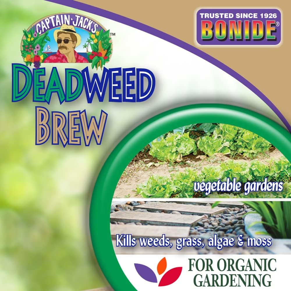 Bonide Captain Jack's Deadweed Brew, 128 oz Concentrate for All Types of Weeds and Grasses, for Organic Home Gardening