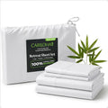 Cariloha Retreat 4-Piece Sateen Sheet Set | White | Split King | Lyocell Material | Breathable, Corner Straps, Extra Soft & Cooling