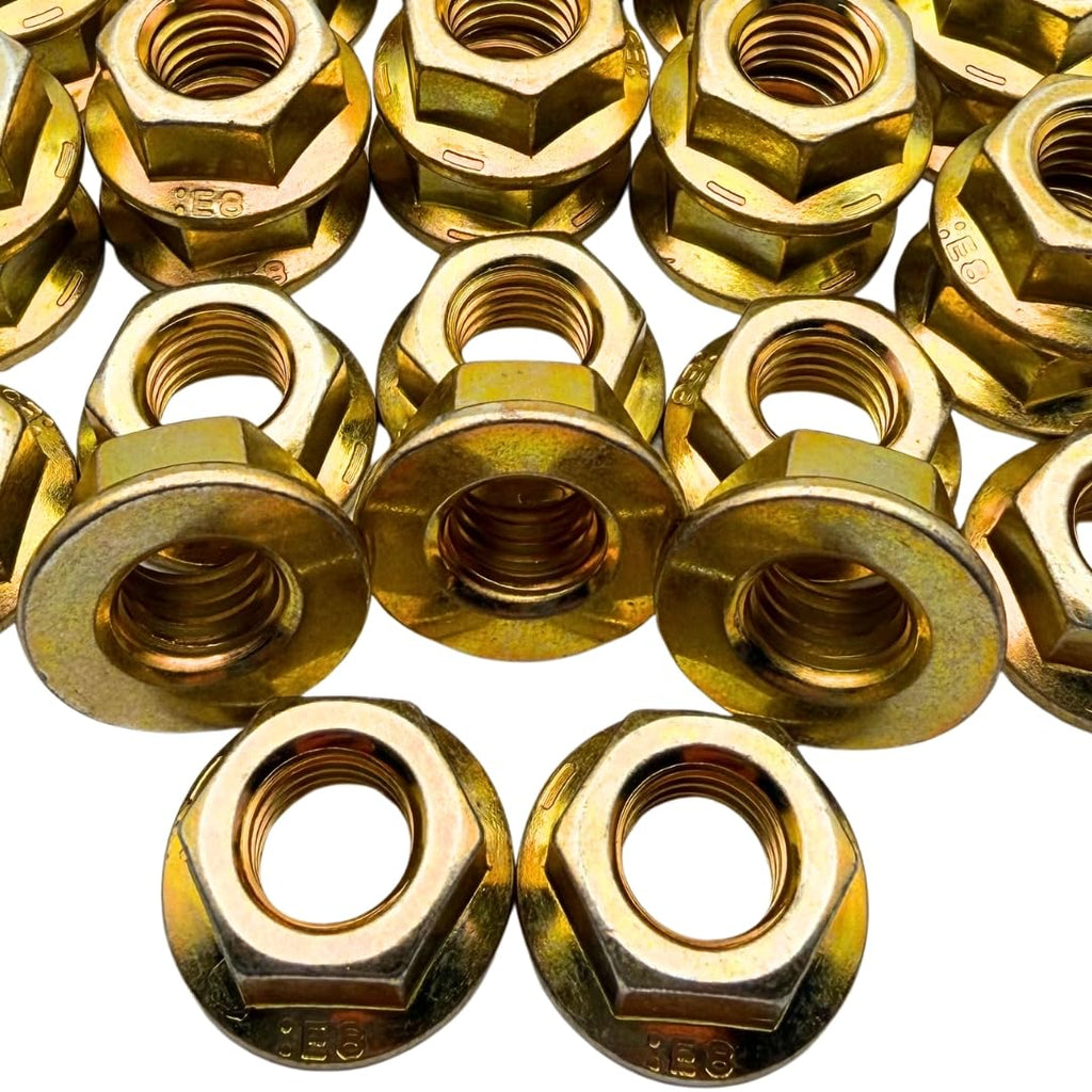 1/2-13 Flange Nuts (850 Case) – Grade 8 Built-in Washer Nuts Coarse Thread for Fast, Even Clamping on Frames, Brackets & Heavy Assemblies SAE J995 0.5'