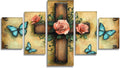 Retro Diamond Art 5 Piece Diamond Painting Cross 5D Full Round Drill Dimond Art Paintings Crystal Rhinestones Crafts for Adults Gem Painting for Home Decor, Large Artwork for Wall 40 x 80 Inch,Model81