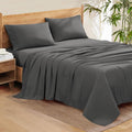 1000 Series- Extra Long Staple 100% Egyptian Cotton Sheet Set,Sateen Weave, Hotel Quality Soft Luxury Bedding, Queen Size 4 Piece Sheet Set Fit 15' Inch to 18' Deep Grey Solid.