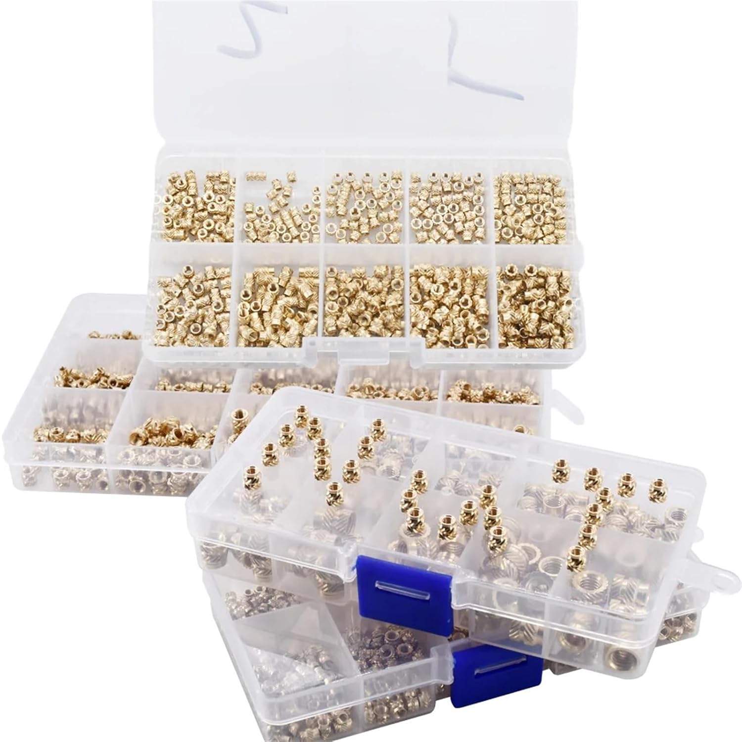 Brass Metric Knurled Nuts，Heat-Set Threaded Insert Brass Heat Insert Knurling Nut Set Hot Melt Inject Molding Copper Nut Kits Thermal Inserts(M3 M4 (1240pcs))