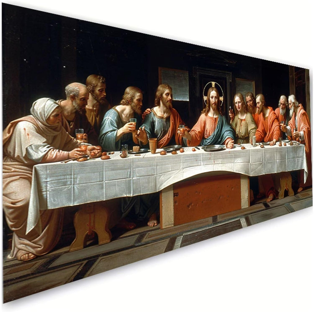 Diamond Painting Man Diamond Art Kits for Adults, Dimond Art Paintings The Last Supper Paint by Numbers Kit for Beginner, DIY Full Drill Gem Arts and Crafts Painting, Home Wall Decor 40x88 Inch R2-521