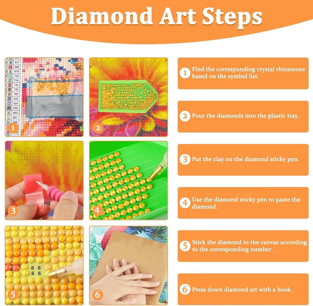 Diamond Art Kits for Adults Flower Diamond Painting Kits, 5D DIY Round Full Drill Dimond Art Paintings Rhinestones Crafts for Adults for Gift Home Wall Decor, Large Size 36 x 72 Inch, Model819