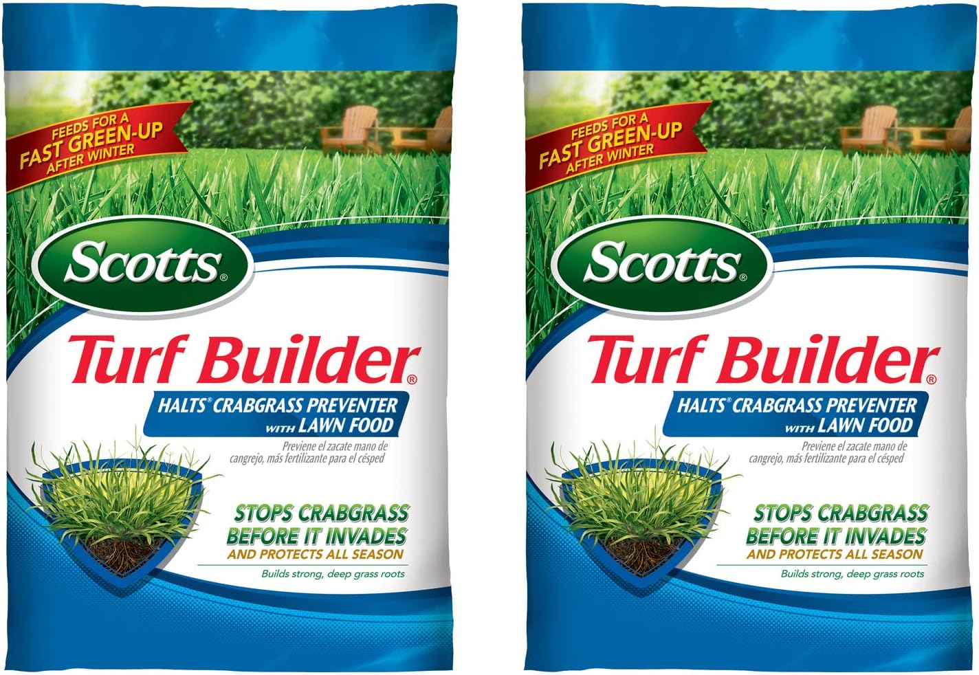 Scotts Turf Builder Halts Crabgrass Preventer with Lawn Food - Pre-Emergent Weed Killer, Lawn Fertilizer, 15,000 sq. ft., 40.05 lbs. (2-Pack)