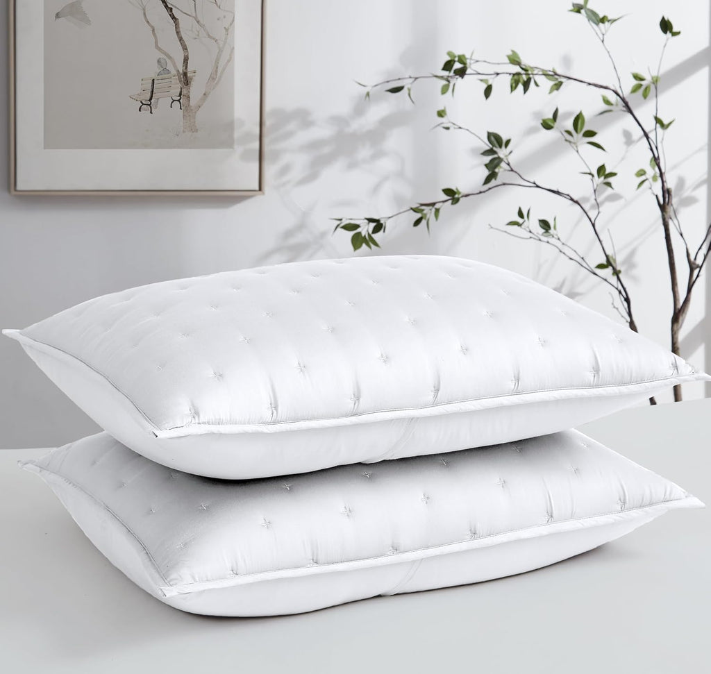 Southshore Fine Living, Inc. King Size White Quilt Bedding Set with 2 Pillow Shams, Rayon Derived from Bamboo Quilt/Bedspread, King Size Coverlet, 300 Thread Count Bedding, Bright White