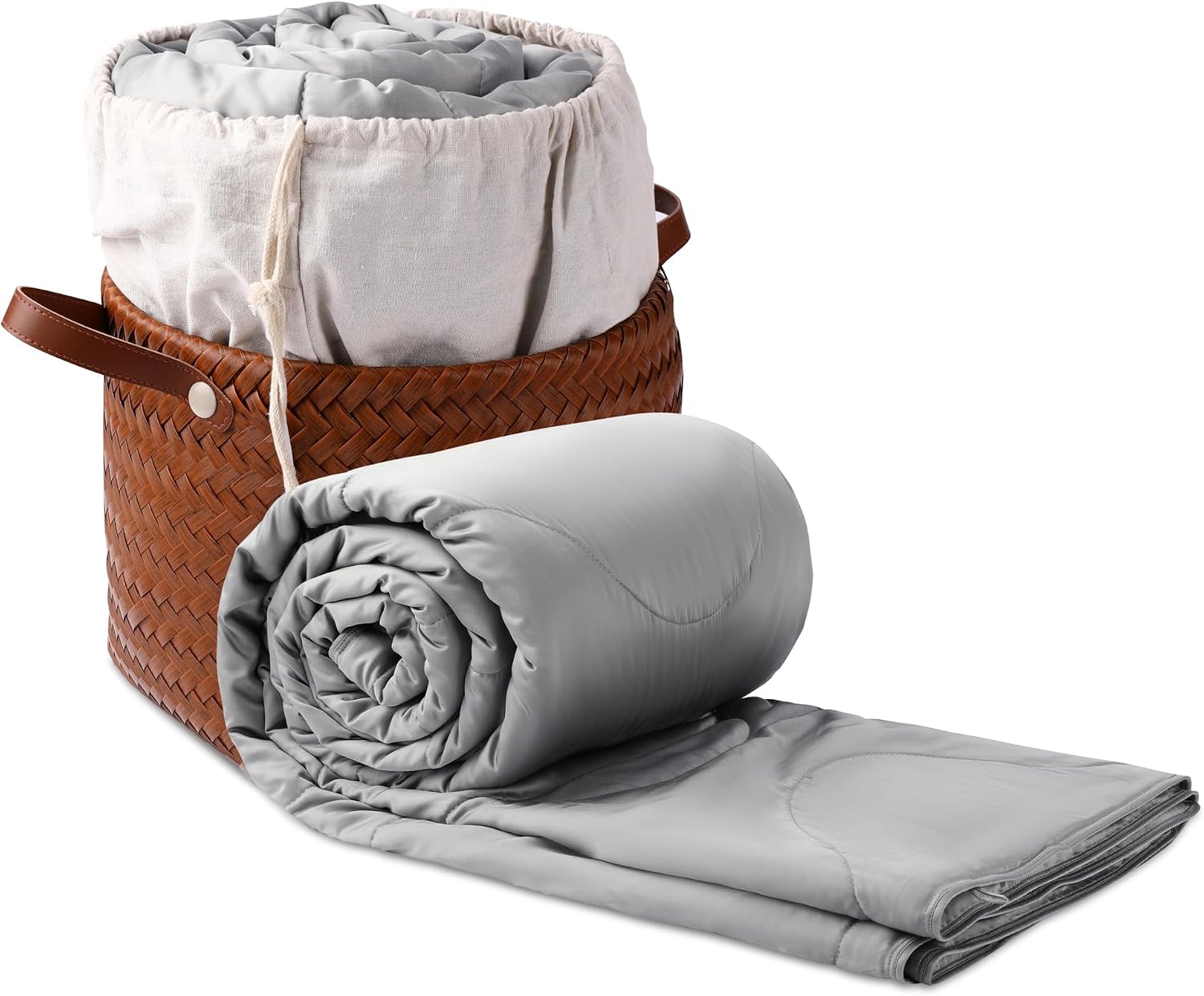 Silk Comforter Queen Size | 100% Mulberry Silk Fill with Organic Bamboo Viscose Shell | Summer Cooling Blanket for Hot Sleepers, Lightweight Breathable All-Season Bedding (Ice Grey, 90'x90')