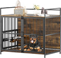 ROOMTEC Dog Crate Furniture-Style Cages for Large Dogs Indoor Heavy Duty Super Sturdy Dog Kennels with 2 Stainless Steel Bowls (48Inch = Int.dims: 46' W x 29' D x 35.5' H)