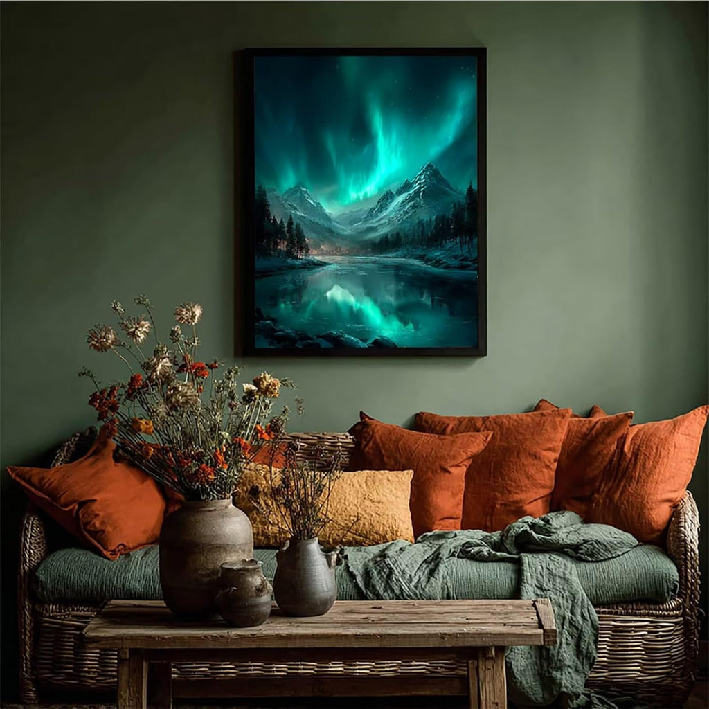 Snow Scene Diamond Art Kits for Adults, Starry Sky 5D Diamond Painting, Full Drill Dimond Art Paintings for Beginners, DIY Pictures Gem Crafts for Adults, Hobbies for Women, Fall Decor, 40x54in B-4247