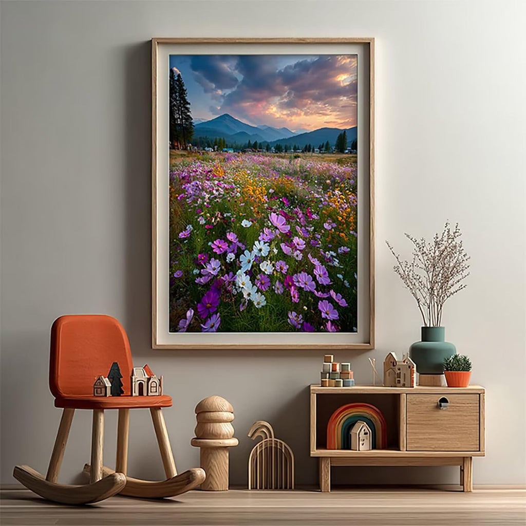 Flower Diamond Art Kits for Adults, Landscape 5D Diamond Painting Kit, 5D DIY Full Drill Dimond Art Paintings, DIY Dimond Gem Crafts for Adults Beginners, Wall Decor for Bedroom, Gifts, 40x54in 1-9103