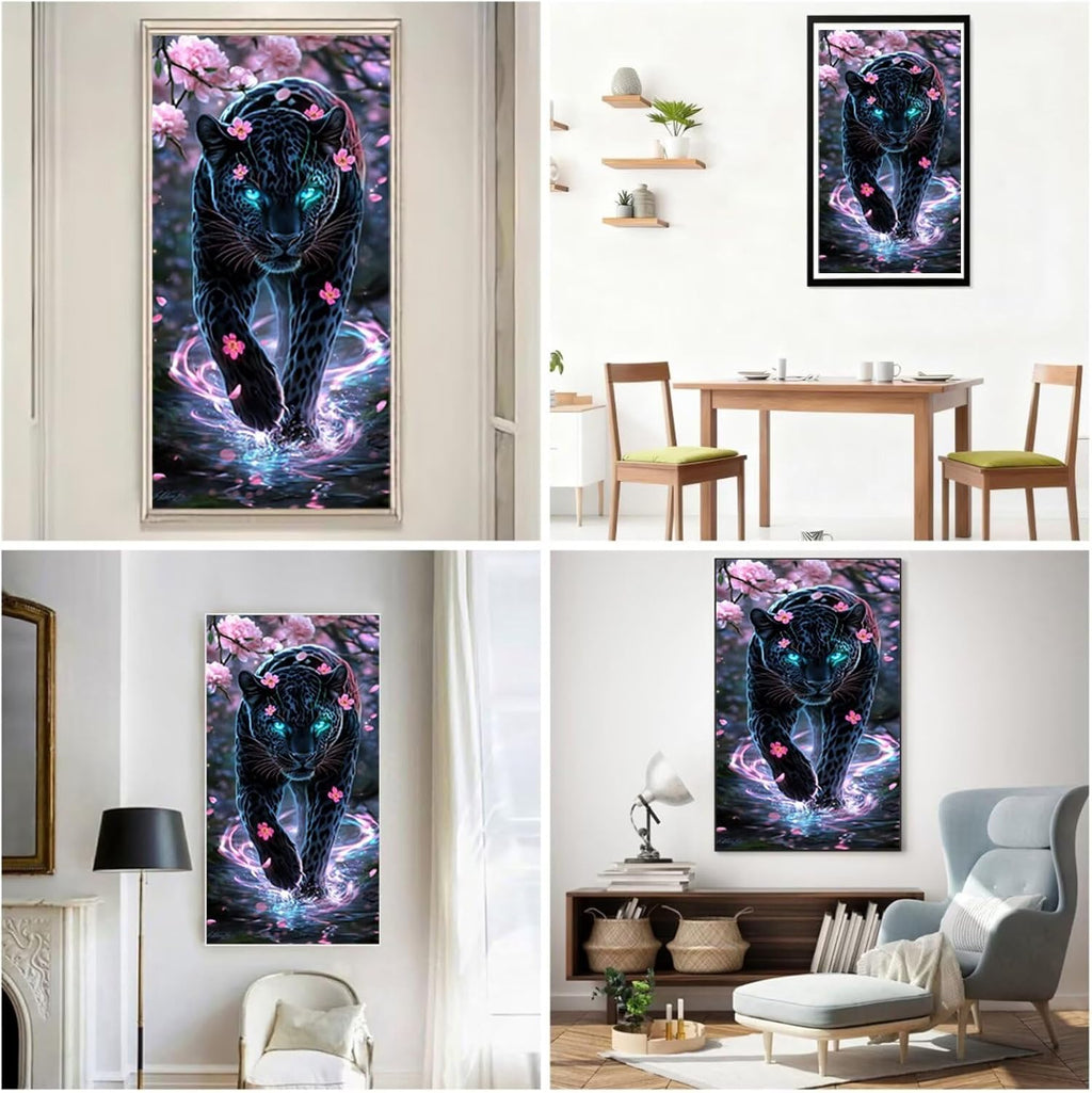 Diamond Art Kits for Adults Leopard Diamond Painting Kits, 5D DIY Square Dream Full Drill Dimond Art Paintings Rhinestones Crafts for Adults for Gift Home Wall Decor, Large Size 40 x 80 Inch, Model798