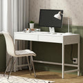 Treocho White Desk with USB Charging Ports and Power Outlets, Modern Simple 47 inch Computer Desk with 2 Drawers, Vanity Table, Makeup Table for Home Office, Bedroom