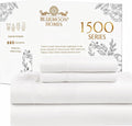 Bluemoon Homes California King Size Egyptian Cotton Sheets, 1500 Series, 4Pc Sheets Set, Smooth Sateen Weave California King Sheet, 16' Deep Pocket, Ultra Luxury Sheet Set - White
