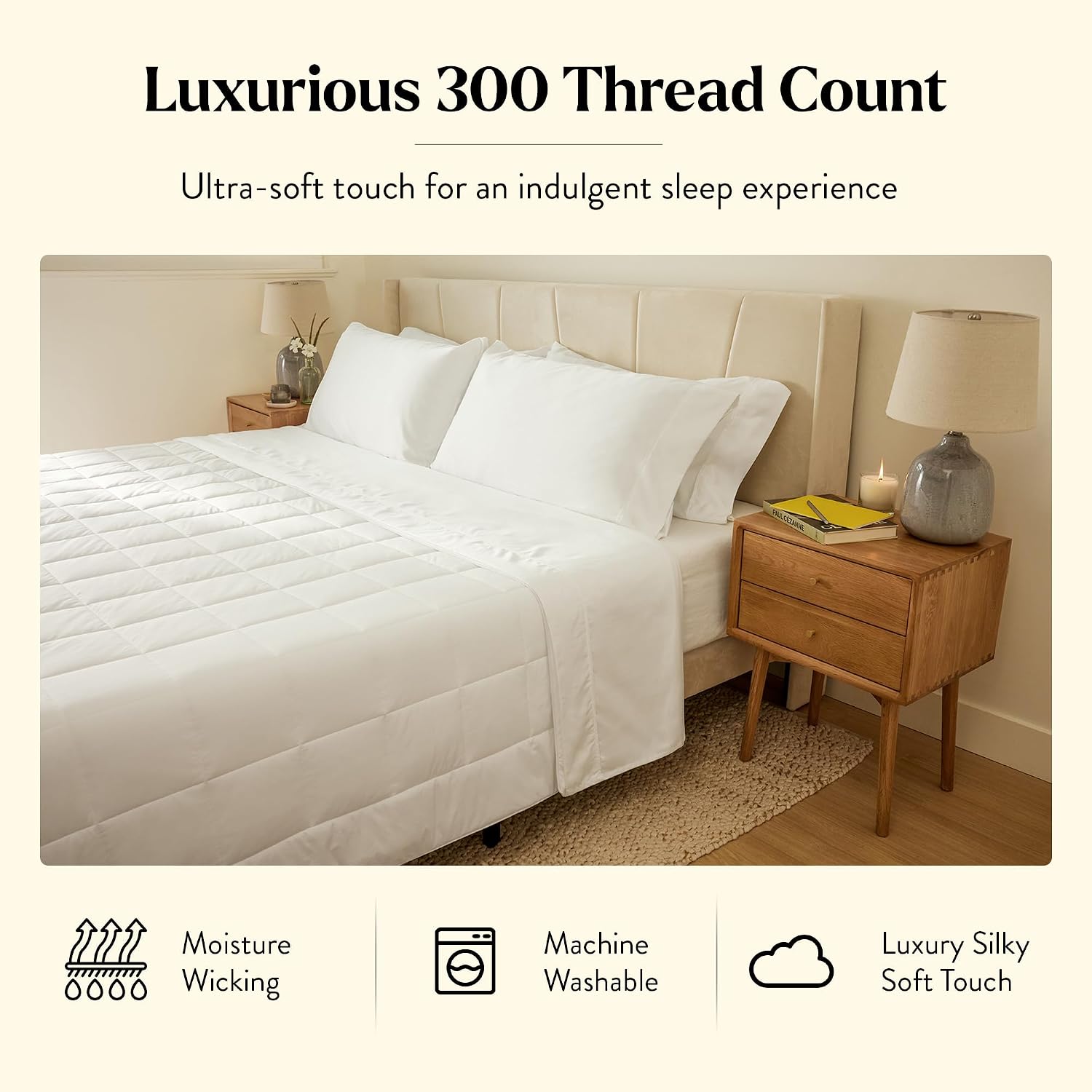 Miracle Made Cool-to-The-Touch Comforter – Silver-Treated, Soft, Breathable Fabric – Lightweight, Cozy Bedding Designed for Hot Sleepers – Queen Size Blanket, White