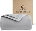 Cozy Bliss Cooling Comforter Cali King Size, Reversible Lightweight Cooling Blankets for Hot Sleepers and Night Sweats, Q-Max>0.45 Soft Breathable Silky Smooth Summer Comforter, Cool Grey, 106'x96'