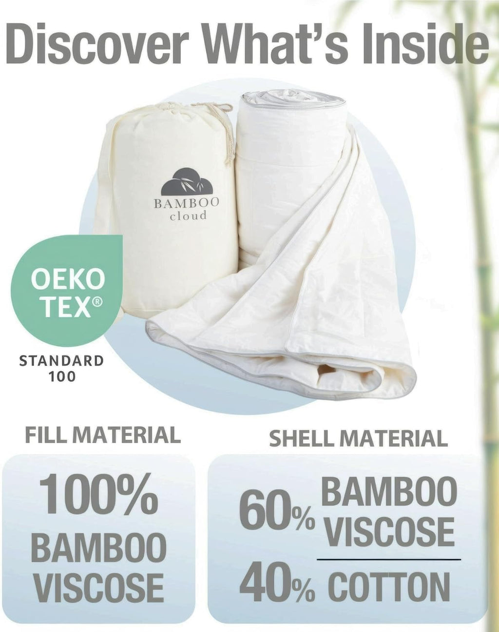 Desert Breeze Distributing Natural Comforter � Viscose from Bamboo Lightweight, Breathable, Down Alternative Quilt or Blanket, Duvet Insert, Queen Size