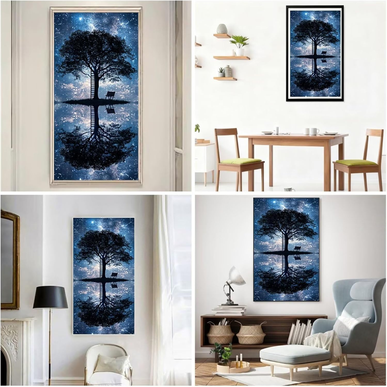 Diamond Art Kits for Adults Tree Diamond Painting Kits, 5D DIY Round Galaxy Full Drill Dimond Art Paintings Crystal Rhinestones Crafts for Adults for Home Wall Decor, Large Size 36 x 72 Inch, Model795