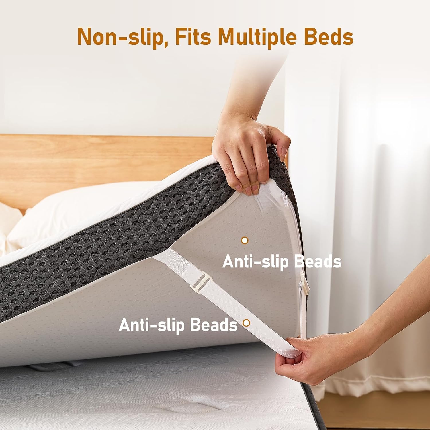 Firm Mattress Topper King 3-Inch: High Density Foam Mattress Pad, Extra Support for Back Pain Relief, Breathable Cooling Washable Cover with Anti-Slip Straps, CertiPUR-US Oeko-Tex Certified 80x76
