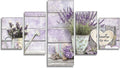Lilac Diamond Art 5 Piece Diamond Painting Vase 5D DIY Full Square Drill Dimond Art Paintings Rhinestones Crafts for Adults Gem Painting for Home Decor, Large Artwork for Wall 36 x 70 Inch, Model474