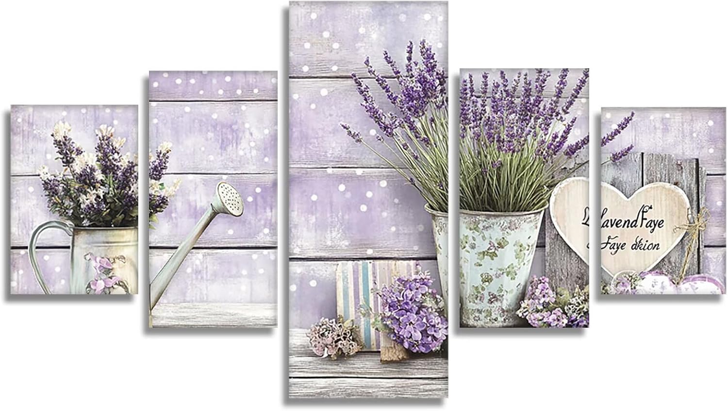 Lilac Diamond Art 5 Piece Diamond Painting Vase 5D DIY Full Square Drill Dimond Art Paintings Rhinestones Crafts for Adults Gem Painting for Home Decor, Large Artwork for Wall 36 x 70 Inch, Model474