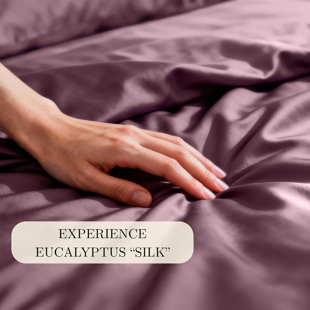 CASILVA Eucalyptus Sheets - Infused with Silver for Anti-Odor, Softer Than Silk Fibers, More Cooling Than Cotton - Perfect for Hot Sleepers & Sensitive Skin - 100% Tencel Lyocell - Queen Sheet Set