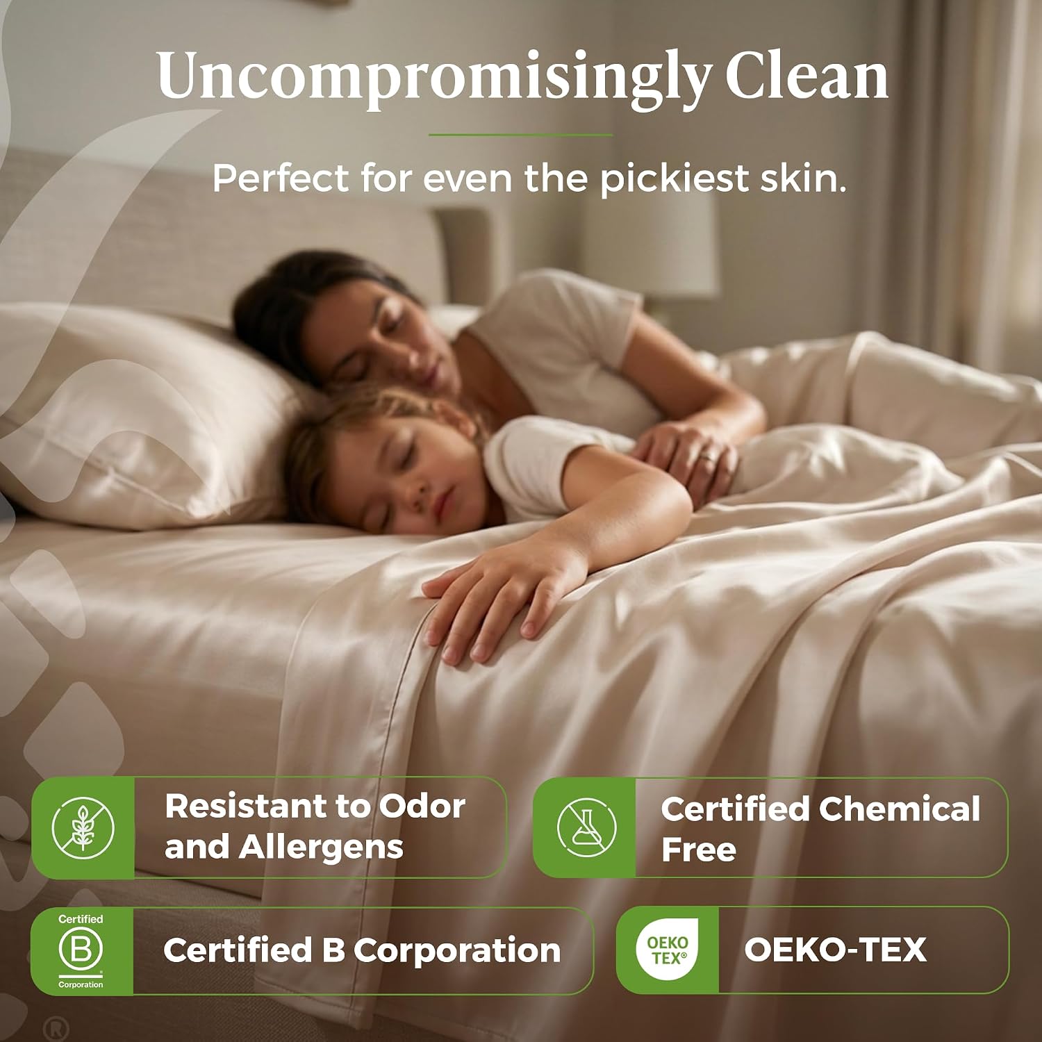 Cariloha Resort 100% Organic Bamboo Viscose Sheets - 4-Piece Queen Sheet Set - 18 in Extra Deep Pockets - Sateen Weave, Cooling, Hypoallergenic Luxury Sheets - Oeko-TEX Standard 100 - Coconut Milk