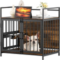 ROOMTEC Dog Crate Furniture-Style Cages for Small Dogs Indoor Heavy Duty Super Sturdy Dog Kennels with 2 Stainless Steel Bowls (32Inch = Int.dims: 30.7' W x 20' D x 20' H)