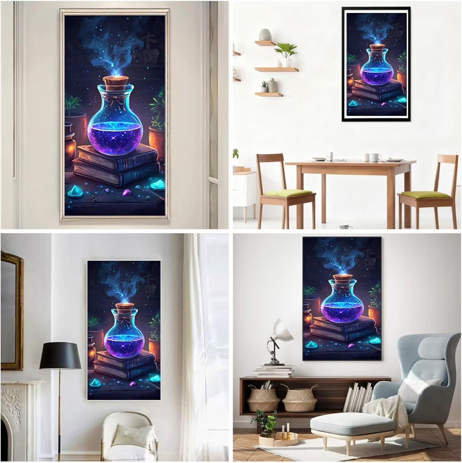 Diamond Art Kits for Adults Magic Diamond Painting Kits, 5D DIY Square Book Full Drill Dimond Art Paintings Crystal Rhinestones Crafts for Adults for Home Wall Decor, Large Size 36 x 72 Inch, Model858