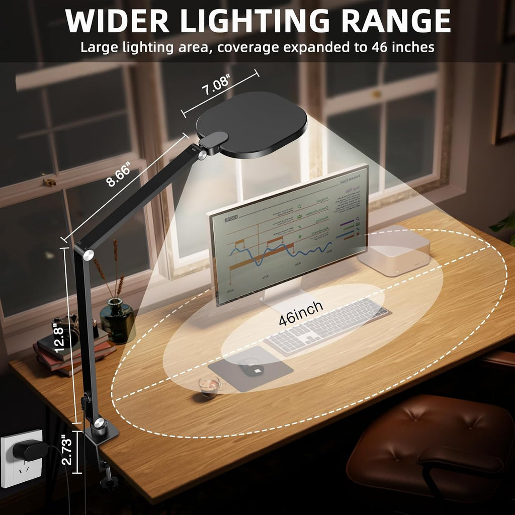 2 Packs Video Conference Light for Computer, 15W LitONES Desk Light for Zoom Calls Meeting with C-Clamp & Metal Swing Arm, Podcast Lighting Kit with Remote, Memory & Timing CRI＞95