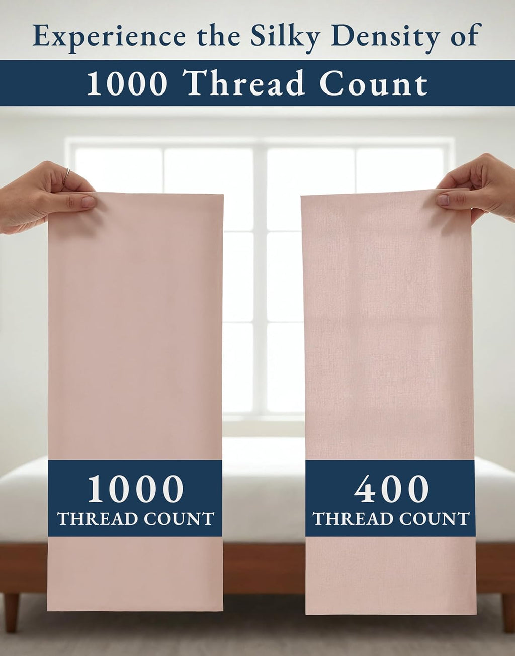 LANE LINEN 100% Cotton Split King Bedding Set for Adjustable Beds - 1000 Thread Count, Fully Elasticized Reinforced 15' Extra Deep Pocket Split King Sheets, Sateen Weave for Silky Finish - Sepia Rose