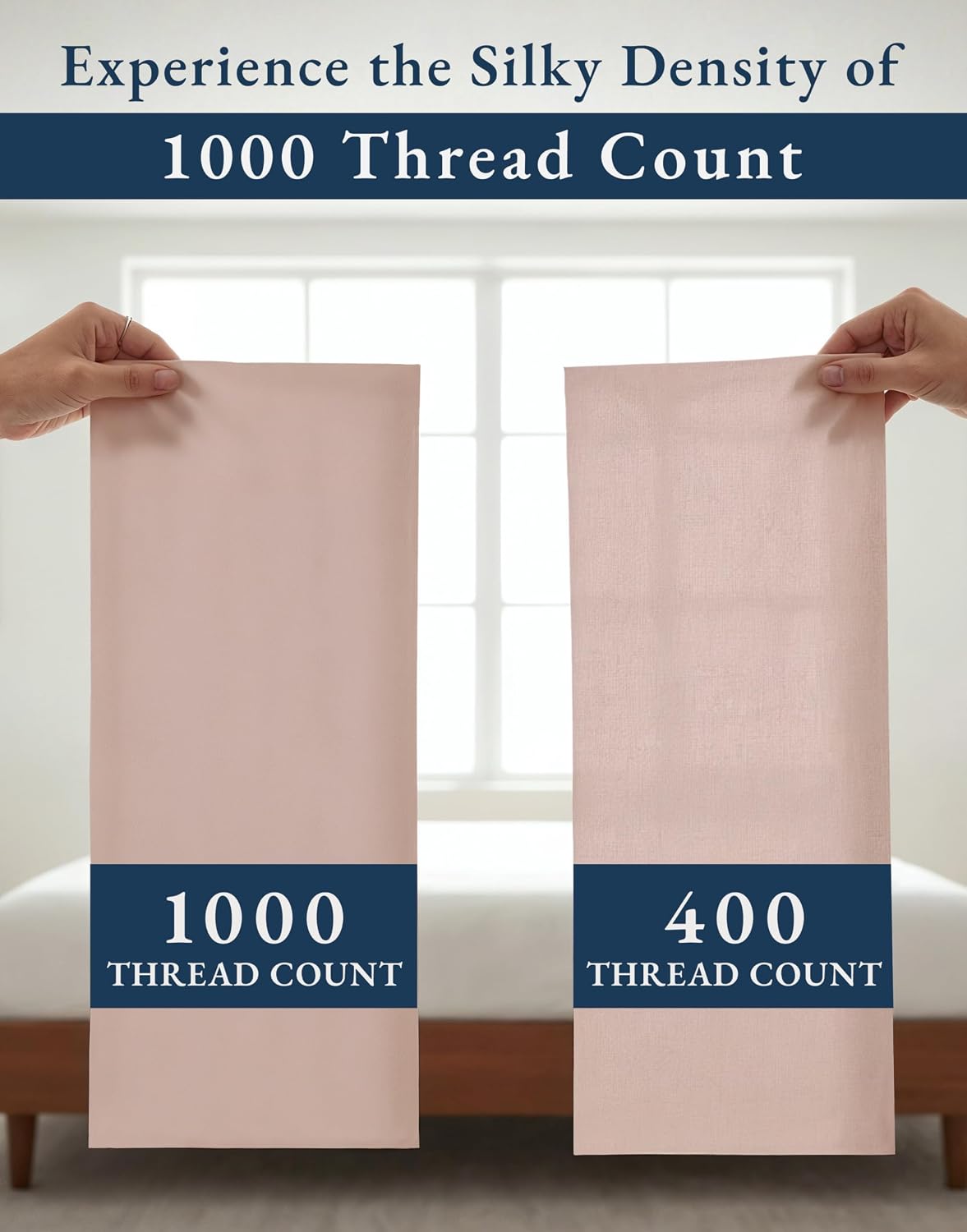LANE LINEN 100% Cotton Split King Bedding Set for Adjustable Beds - 1000 Thread Count, Fully Elasticized Reinforced 15' Extra Deep Pocket Split King Sheets, Sateen Weave for Silky Finish - Sepia Rose