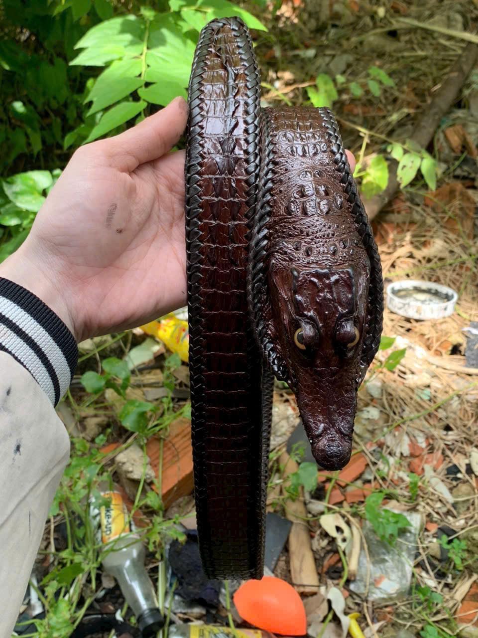 Genuine Alligator Leather Belts Buckle for Men, Crocodile Skin Belt for Mens