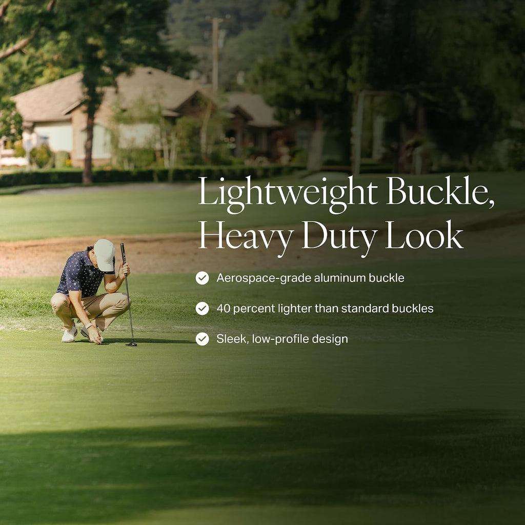 Nexbelt Aluminum Alligator Ratchet Golf Belt – For Casual Wear and Golfing - Quick Release Button – Fits up to 50' Waist