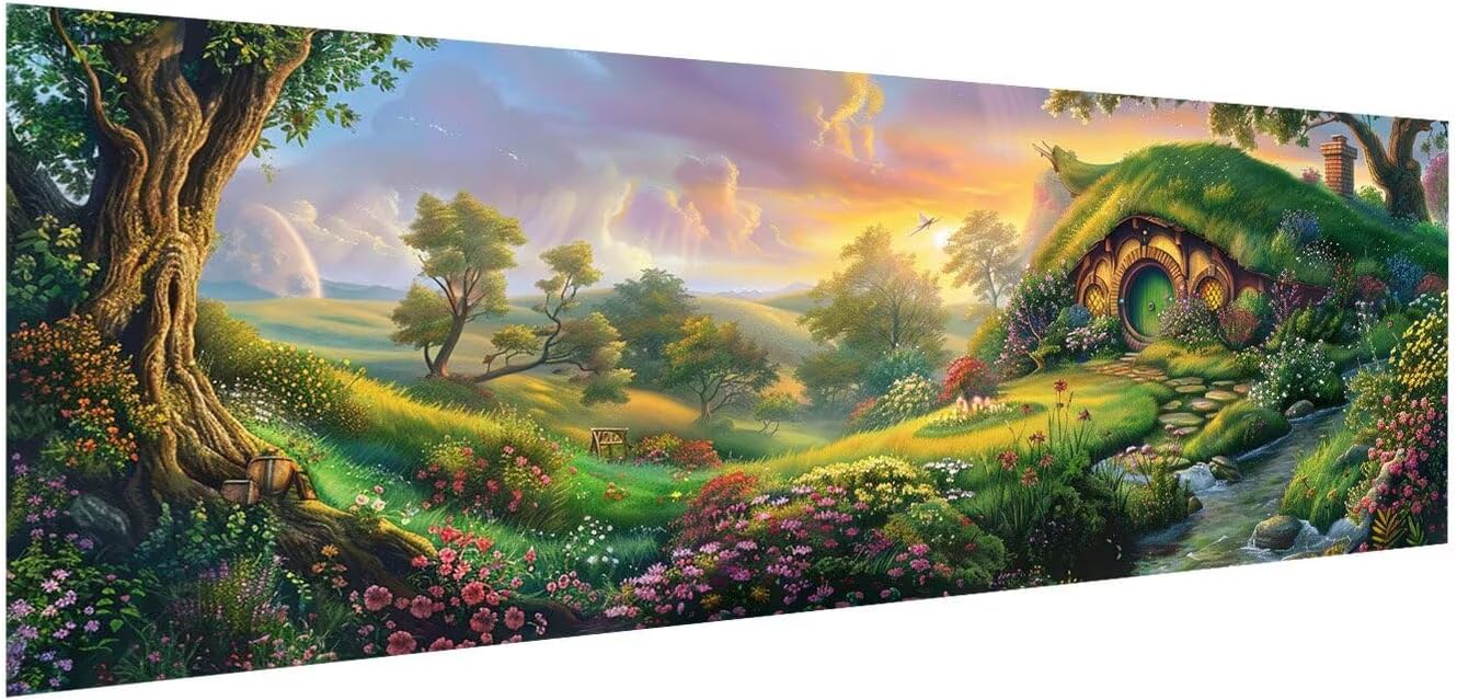 Large Diamond Art Kits for Adults, Diamond Painting Landscape Dimond Painting Plant Wall Art Mosaic Kits, DIY Crystal Arts & Crafts Canvas Paintings, Hobbies for Women, Room Decor 120 x 40inch Z4-42