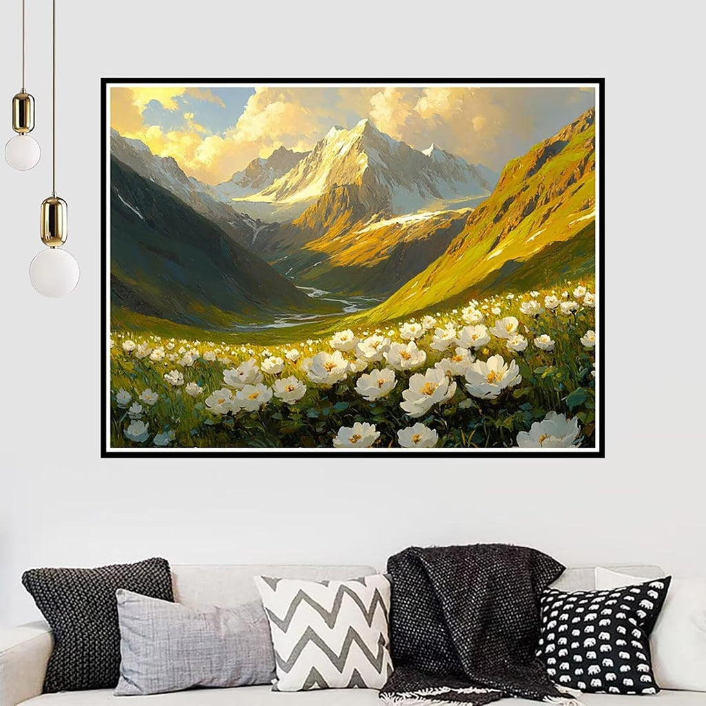 Diamond Art Mountain Diamond Painting Landscape Dimond Art Painting for Adults, DIY 5D Crystal Gem Crafts Mosaic Kits for Adults Hobbies for Women Gifts, Home Wall Room Decor, 52'x40' -zjn250114U
