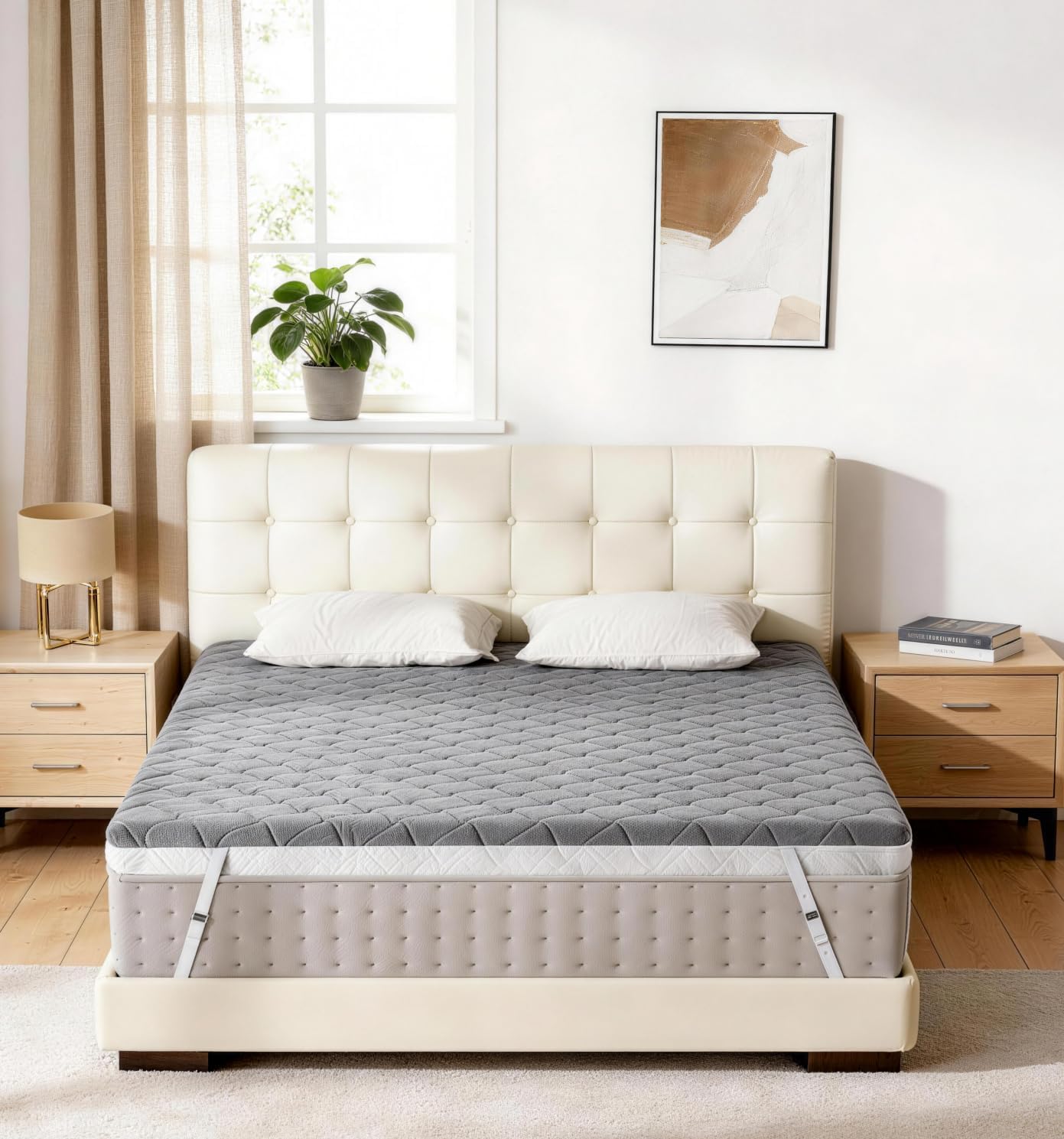Extra Firm Mattress Topper Queen Size, 3 Inch High Density Bed Topper - Extra Support Foam for Back Pain Relief, Firm to Extra Firm Dual Sides Flippable Mattress Pad with Washable Cover, CertiPUR-US