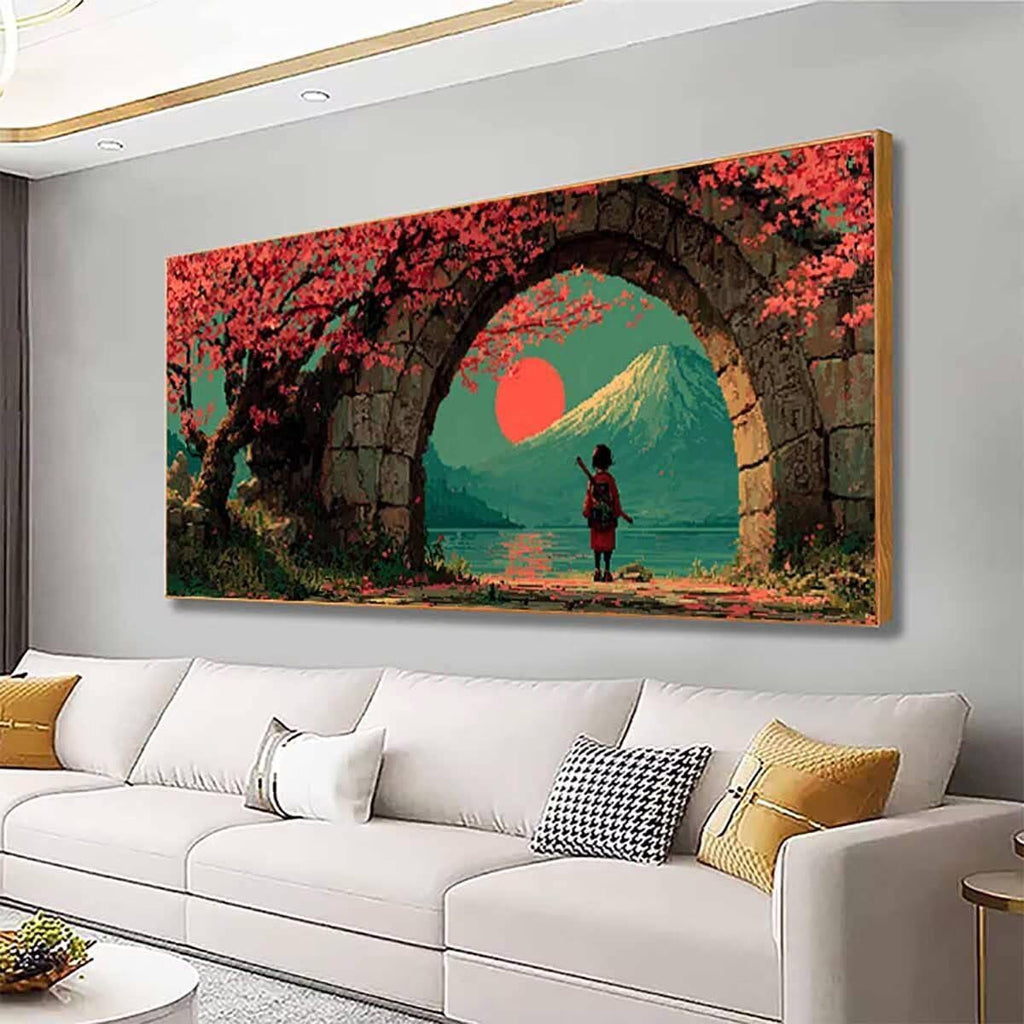 Mount Fuji Dimond Painting Landscape Diamond Art Kits for Adults Beginners DIY 5D Square Full Dirll Crystal Gem Art Embroidery Paintings Crafts, Home Wall Decor Gifts, Hobbies for women 40x80in s2-g5