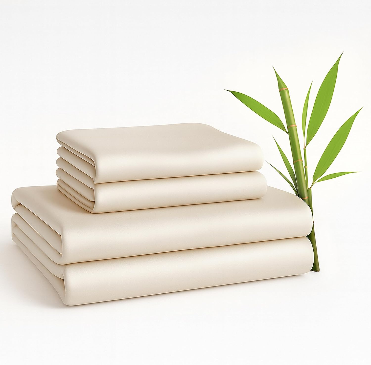 BedVoyage - TwinXL Viscose from Bamboo Sheets Set - Luxury Twin Extra Long Sheets - Cooling Bed Sheet 18' Deep Pocket - Ultra Soft Sheet and Pillowcase Sets - Ivory