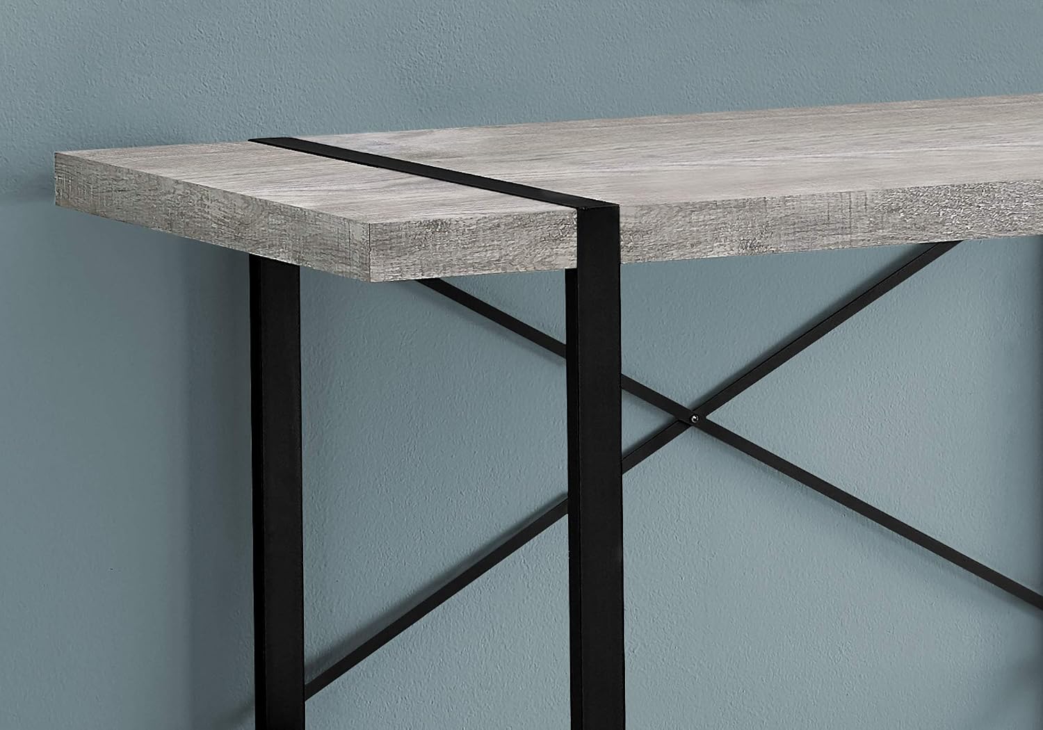 Monarch Specialties Laptop Table for Home & Office-Study Computer Desk-Industrial Style-Metal Legs, 48' L, Gray Reclaimed