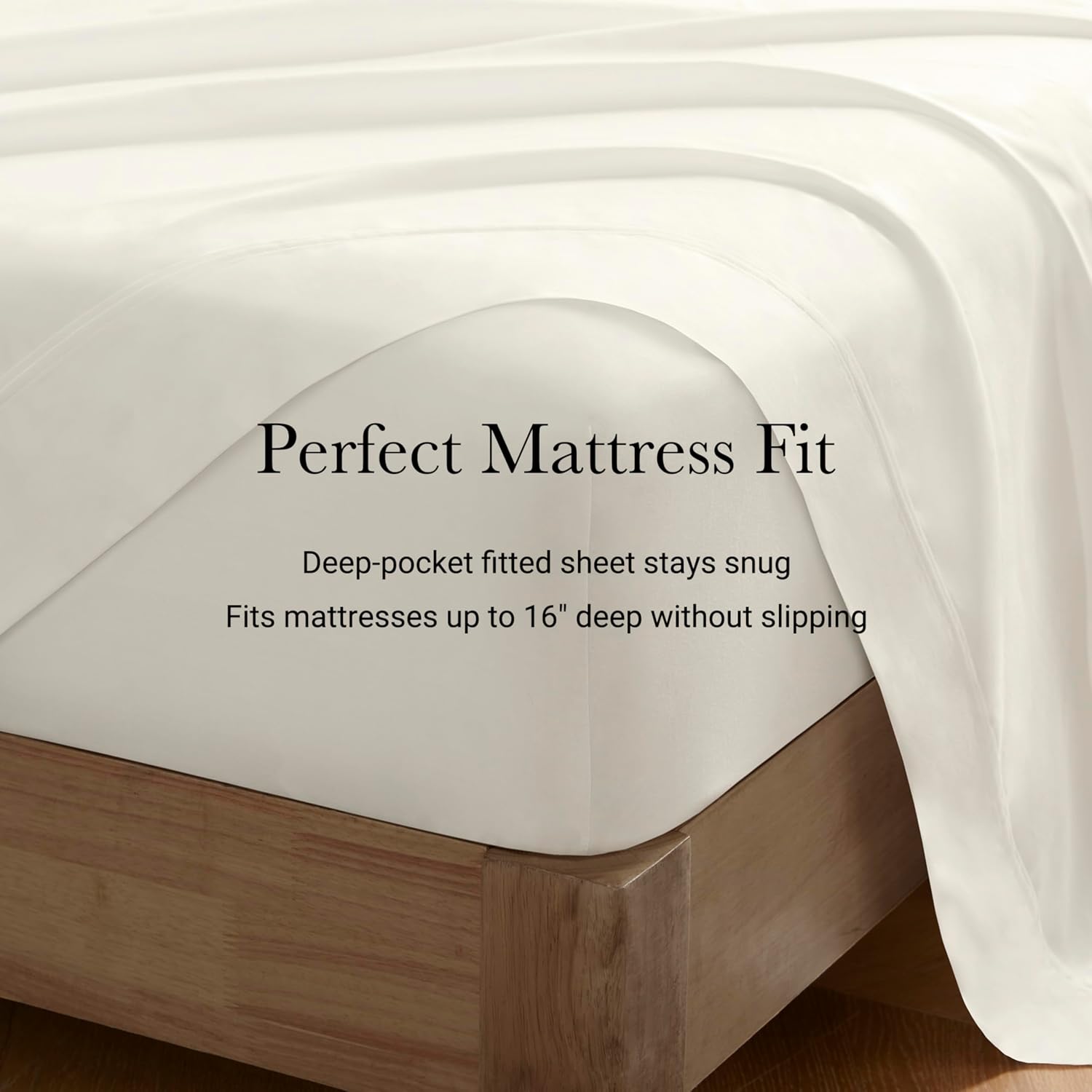 Harbor House Luxury 100% Egyptian Cotton Sheet Set, 400 Thread Count Sateen Weave, Soft & Breathable Bed Sheets with Deep Pocket, 4-Piece Queen Bedding Set, Ivory