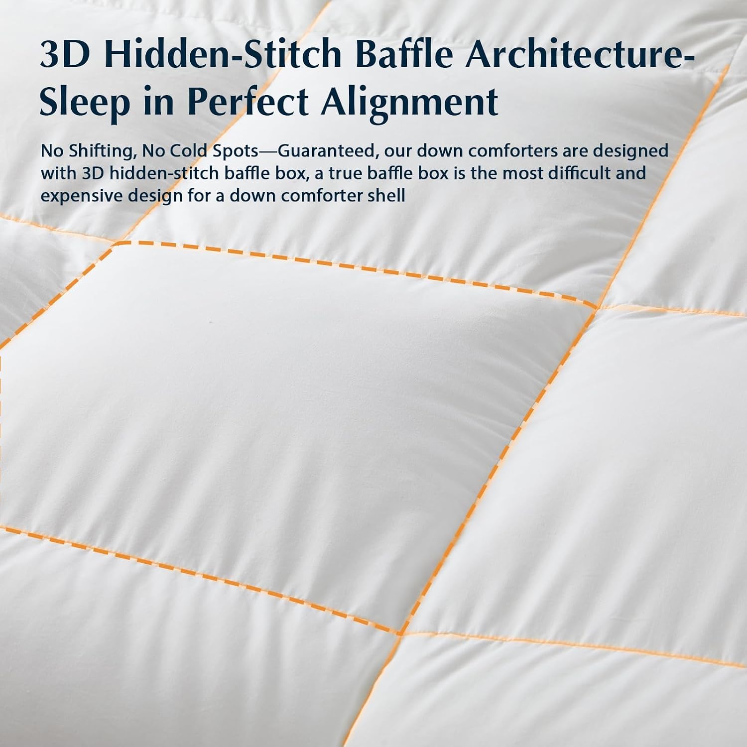 Pacific Coast Goose Down Fiber Comforters Super King Duvet Insert, All Season White Comforter, 3D Hidden-Stitch Baffle Box Design, 8 Tabs, Gifts for Women/Men, Extra Fluffy Luxury Duvet (120'x120')