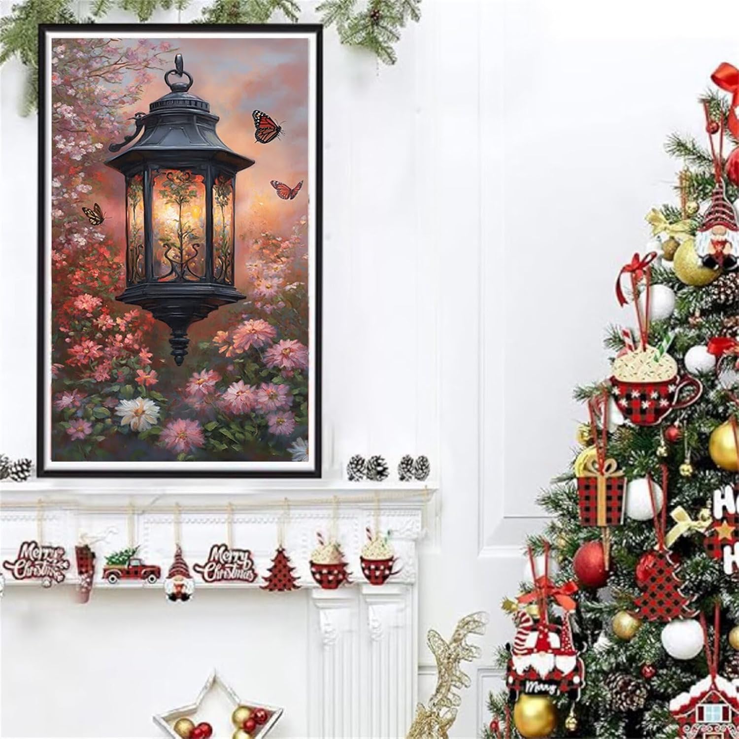 Diamond Art Kits for Adults Butterfly Diamond Painting Kits, 5D DIY Round Oil Lamp Full Drill Dimond Art Paintings Crystal Crafts for Adults for Gift Home Wall Decor, Large Size 40 x 80 Inch, Model735