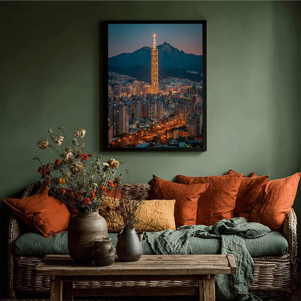 City Diamond Art Kits for Adults, Night View 5D Diamond Painting, Full Drill Dimond Art Paintings for Beginners, DIY Pictures Gem Crafts for Adults, Hobbies for Women, Fall Decor, Gifts 40x54in 8-1213